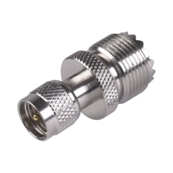 RF INDUSTRIES LTD RFU-621 Adaptador en Linea de Conector Mini UHF Macho a UHF Hembra (SO-239) Niquel/ Oro/ Teflon.