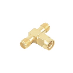 RF INDUSTRIES LTD RSA-3400-1 Adaptador en T de Conector SMA Macho a Doble SMA Hembras Oro/ Oro/ Teflon.