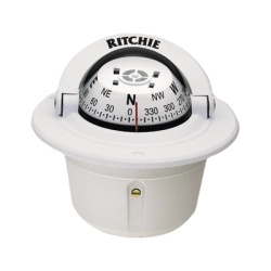 RITCHIE F-50W Brujula de Navegacion Maritima Ritchie F-50W / Montaje Flush / Dial 2 3/4" (70 mm) / Iluminacion Nocturna Verde / DirectiveForce Magnets / Construccion Compuesta Alta Temperatura / 100%