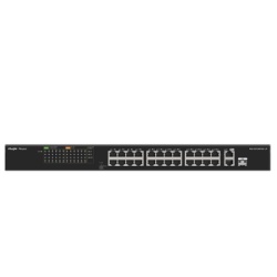 RUIJIE RG-ES126FGS-LP Switch PoE+ no Administrable hasta 180 Watts Ideal para CCTV 24 Puertos 10/100 PoE+ 2 Uplinks Gigabit (1 SFP COMBO)