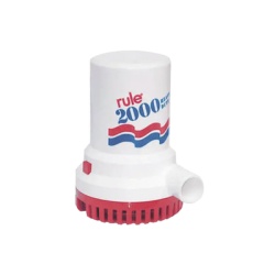 RULE 10 Bomba de Achique Sumergible Rule 10 / 2 000 GPH / 12V CD / Motor de Alta Eficiencia / Ejes de Acero Inoxidable / Proteccion Termica TCO / Certificacion CE e ISO 8849