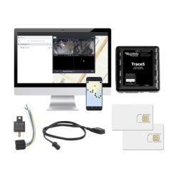 RUPTELA TRACE5KIT3 Kit de Localizador Vehicular 2G y 4G/ Rastreo / Conduccion eficiente / Deteccion de Jammer / Registro de conductores / Relay + Boton de panico + EPCOMGPSANUAL + SIM500MB2Y