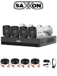 SAXXON DHT0250028 SAXXON SUA-KIT/XVR1E04-I/4-B20P-0280B - Kit 4 Canales HDCVI 1080P/ 4 Camaras B20P 2.8mm Apertura Hasta 100/ Grabador Soporta Hasta 5 Canales IP y Deteccion de Movimiento Inteligente/