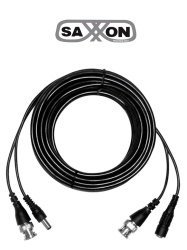 SAXXON SXN1570008 SAXXON WB0110C- Cable de 10 Metros Armado para Video y Energia/ Para Camaras Hasta 8 Megapixeles/ con Conectores BNC y de Energia/ Uso Interior/ Cable de Video 100% Cobre/ 12W/ Sopor
