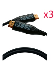 SAXXON SXN2760015 SAXXON SX05HDF047PAQ - Paquete de 3 Cables HDMI de 5 Metros por Fibra Optica 4K60Hz / Fibra 4 hilos 7 hilos cobre estanado / Compatible con HDMI 2.0 / Alta velocidad 18 Gbps / 3D /