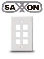 SAXXON TCE339082 SAXXON A1756A - Placa de pared / Vertical / 6 Puertos tipo keystone / Color blanco