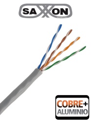 SAXXON TVD119018 SAXXON OUTP5ECCA305G - Bobina de Cable UTP Cat5e/ 305 Metros/ CCA/ Color Gris/ Uso Interior/ Cert ISO9001/ UL 444/ RoSH/ ANSI/ TIA/ EI-568B