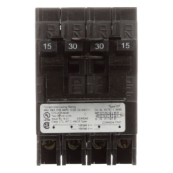 SIEMENS Q21515CT2 Interruptor automatico CUADRUPLEX enchufable tipo QT 2 polos dobles 15-15 amp