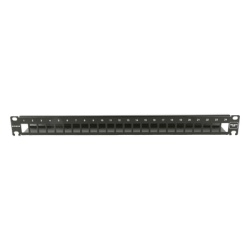 SIEMON 10GMXP-F1-24E Patch Panel 10G MAX UTP / 24 Puertos Vacíos / 1U Rack 19" / Compatible Z-MAX® y UltraMAX™ / Color Negro / Administrador de Cable Integrado