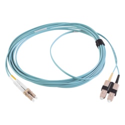 SIEMON FJ2-LCSC5L-05AQ Jumper de Fibra Optica Multimodo 50/125 XGLO OM3 LC-SC Duplex OFNR Color Aqua 5 Metros (16.40 Pies)