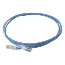 SIEMON SP6A-S07-06 Patch Cord Skinny Cat6A Blindado S/FTP 2.13 Metros (7 Pies) Diametro Reducido 28 AWG Color Azul