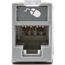 SIEMON U6-H04NS Jack Ultramax Cat6 UTP Montaje Hibrido en Placa de Pared (Plano y Angulado) Color Gris Punch Down