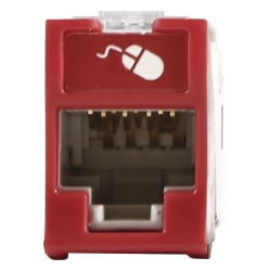 SIEMON U6A-H03NS Jack Ultramax Cat6a Utp Montaje Hibrido en Placa de Pared (Plano y Angulado) Color Rojo Punch Down
