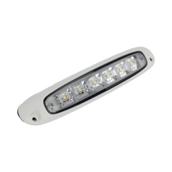 SIGNALPRO SPW13-W Luz Auxiliar de Escena de 6 LED Blanco Lente Transparente Bisel Blanco