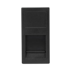 SIMON SM-1/2-KEY-N Medio Módulo / 1 Puerto Keystone RJ45 / Guardapolvo Integrado / Cajas Teleblock y Ofiblock / Acabado Negro