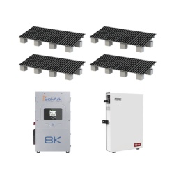 SOL-ARK KITHYBRID8KSOL Kit Hibrido con Interconexion a la Red Electrica de CFE de 8 kW con Salida de 220 Vca y respaldo de 10 kWh en bateria de LiFePO4