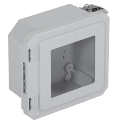 STI EF060604-W Caja Impermeable De Fibra De Vidrio 6.77" (17.19cm) Alto x 6.77" (17.19cm) Ancho x 4.06" (10.31cm) Profundidad Con Ventanilla Listado UL/cUL Hecho En EE.UU Serie EnviroArmourÂ®