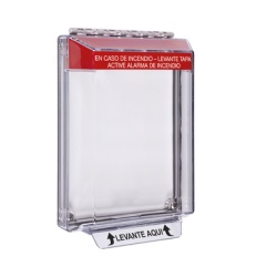 STI STI-14010FR-ES Cubierta Universal Transparente de Bajo Perfil y Texto de Incendio en Espanol