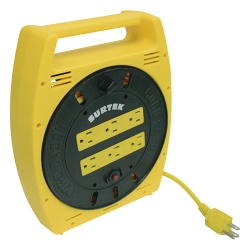 SURTEK SYS-136035 Multicontacto Electrico Tipo Carrete con 6 Contactos y 6 metros de Extension / 127 V CA 10 A Maximo.