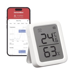 SWITCHBOT SWITCHBOTMP Medidor de temperatura y humedad Datos en pantalla / inalambrico BLUETOOTH compatible con HUB SwitchBot