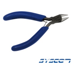 Syscom 758-PL-018 Pinza de corte fino frontal al raz templada 4-1/4"