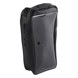 Syscom FSMNX-200T Funda de piel reforzada con visor frontal transparente para radios NX-200 NX-300.