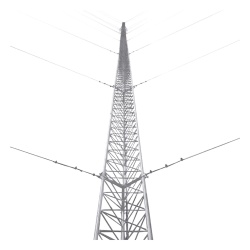 SYSCOM TOWERS KTZ-45G-030 Kit de Torre Arriostrada de Piso de 30 m Altura con Tramo STZ45G Galvanizado por Inmersion en Caliente (No incluye retenida).