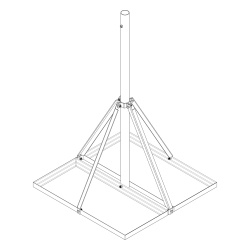SYSCOM TOWERS S-BNP-901 Base No Penetrante Base de 0.9 x 0.9 m con Mastil de 1.5 m x 2" diam. Ced.30 para Instalacion de Antenas (HOT-DIP).