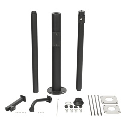 SYSCOM VIDEO XGA-POLE-3M Poste Seccionado de 3 Metros / Especializado para la Instalacion de Videovigilancia / Incluye Base de Cimentacion y Brazo para Camara PTZ / Color Negro