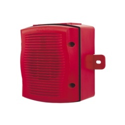 SYSTEM SENSOR SP-RK Bocina para exterior con caja intemperie montaje en pared voltaje dual 25/70.7 Vrms color rojo