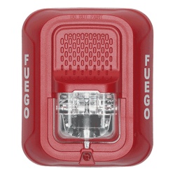SYSTEM SENSOR SRL-SP Lampara Estroboscopica para Montaje en Pared Color Rojo Nivel de Candelas Seleccionable Nuevo Diseno Moderno y Elegante y Menor Consumo de Corriente