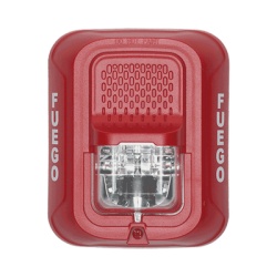 SYSTEM SENSOR SRL-SP Lampara Estroboscopica para Montaje en Pared Color Rojo Nivel de Candelas Seleccionable Nuevo Diseno Moderno y Elegante y Menor Consumo de Corriente