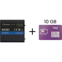 Teltonika RUT901+10GBYOBI Router Industrial 4G LTE / Cat 4 150 Mbps / Wi-Fi 2.4 GHz / 4 Puertos Ethernet / Operación -40°C a 75°C (-40°F a 167°F) / Gestión Remota RMS
