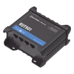 Teltonika RUT901 Router Industrial LTE 4G / 150 Mbps Cat 4 / 4 Puertos Ethernet / WiFi 2.4 GHz / Doble SIM / Montaje DIN / -40°C a 75°C