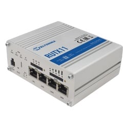 Teltonika RUTX11 Router Industrial LTE 4.5G Cat 6 / 300 Mbps / WiFi 5 Dual Band / 4 Puertos Gigabit / Doble SIM / GNSS / PoE