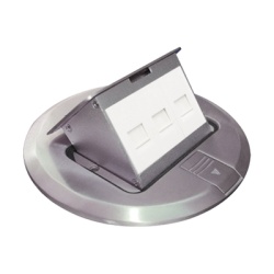 THORSMAN TH-MCPD-A Mini Caja de Piso Redonda para Datos o Conectores Tipo Keystone Color Acero Inoxidable (3 Contactos) (11000-12202)