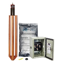 TOTAL GROUND TG-100K Kit de puesta a tierra de 100 Amperes con Electrodo Filtro Acoplador y Compuesto H2Ohm.