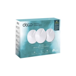 TP-LINK DECOM5-3PACK Kit 3 Routers Inalambricos MESH Interior para Hogar / Doble Banda Wi-Fi 5 AC1300 Mbps / 2 Puerto Gigabit WAN/LAN / 4 Antenas Internas / Administracion Mediante la App Deco (iOS An