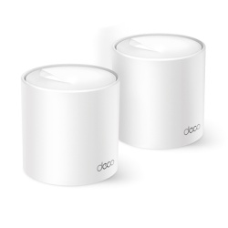TP-LINK DECOX10-2PACK Kit 2 Routers Inalambricos MESH Interior para Hogar / Doble Banda Wi-Fi 6 AX1500 Mbps / 2 Puerto Gigabit WAN/LAN / 2 Antenas Internas / Administracion Mediante la App Deco (iOS A
