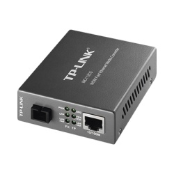 TP-LINK MC112CS Convertidor Fibra Optica WDM Monomodo / 1 puerto RJ45 10/100 Mbps / 1 puerto SC/UPC 100 Mbps / Hasta 20 Km / Para su Funcionamiento Requiere el Modelo MC111CS / Plug and Play