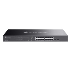 TP-LINK SG2218P Switch Smart Omada 18 Puertos Gigabit / 16 Puertos PoE+ 802.3af/at / 2 Ranuras SFP Gigabit / Presupuesto PoE 150 W / Switching 36 Gbps / Enrutamiento Estatico L2+ / Gestion Cloud SDN /