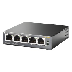 TP-LINK TL-SF1005P Switch PoE no Administrable de escritorio / 5 puertos 10/100 Mbps / 4 puertos PoE af/at / Presupuesto 67 W / Modo Extensor hasta 250 m / Calidad video prioritaria