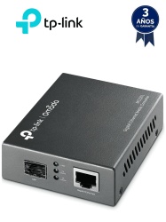 TP-LINK TPL4180007 TP-LINK MC220L - Convertidor de Fibra Optica Monomodo o Multimodo con 1 puerto SFP 1000 Mbps y 1 puerto RJ45 10/100/1000 Mbps. Plug and play.