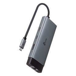 TP-LINK UH6120C Adaptador HUB 6 en 1 1 puerto USB-C entrada 1 puerto HDMI 4K 1 puerto Ethernet Gigabit 1 puerto USB-C y 2 puertos USB-A