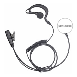 TX PRO TX-110N-M02 Micrófono-Audífono Profesional / Gancho Ajustable Tipo G / PTT de Solapa / Cable con Resorte / Compatible Motorola HT/GP Series