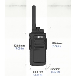 TX PRO TX-320DUO Radio Portátil Analógico UHF / 2W / 16 Canales / 400-470 MHz / VOX Manos Libres / Batería 6-8 hrs / Uso Inmediato - Img 3