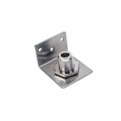 TX PRO TXTGB34 Adaptador de Montaje Tipo L / Conector N Macho a N Hembra / Perforación 3/4" / Acero Inoxidable y Latón / Aplicaciones RF y Telecomunicaciones - Img 4