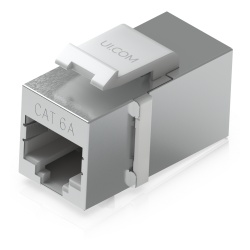 UBIQUITI UACC-KEYSTONE-COUPLER-C6A Acoplador Keystone / Cat6A Pasante / 10 Gbps / PoE / Snap-In / Paquete 12 Piezas