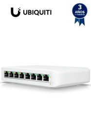 UBIQUITI UBI3720001 UBIQUITI USW-LITE-8-POE - Switch UniFi Lite Administrable PoE de 8 Puertos 10/100/1000 Mbps (4 puertos 802.3af/at) 52 W Capa 2 Refrigeracion silenciosa sin ventilador.