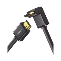 UGREEN 10173 Cable HDMI 2.0 en Angulo de 90Â° / 2 m / 4K@60Hz / HDR / 3D / HEC (Canal Ethernet HDMI) / ARC (Canal de Retorno de Audio / CEC / 32 canales de Audio / HDCP 2.2 / Dolby Atmos / 18 Gbps / B